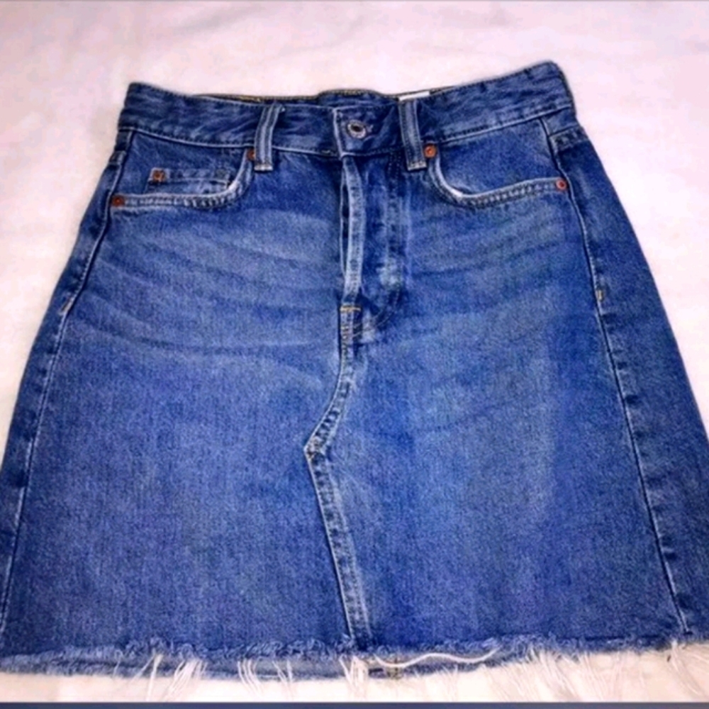 Denim high waisted skirt